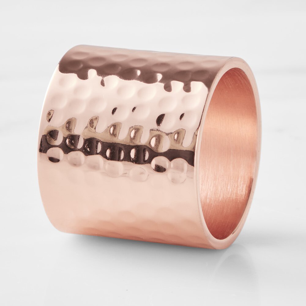 Hammered copper napkin rings clearance